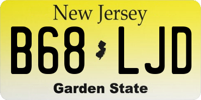 NJ license plate B68LJD