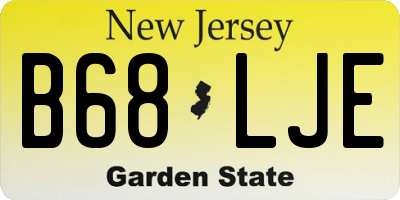 NJ license plate B68LJE