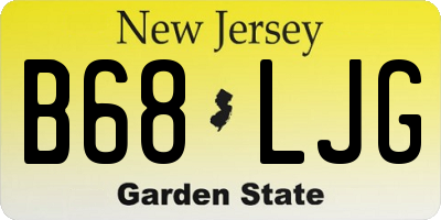 NJ license plate B68LJG