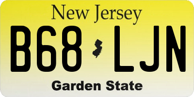 NJ license plate B68LJN