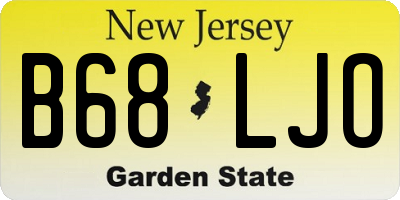 NJ license plate B68LJO