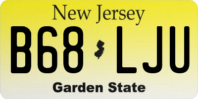 NJ license plate B68LJU