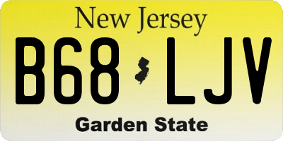 NJ license plate B68LJV