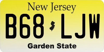 NJ license plate B68LJW