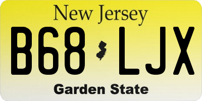 NJ license plate B68LJX
