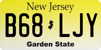 NJ license plate B68LJY