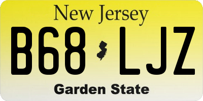 NJ license plate B68LJZ