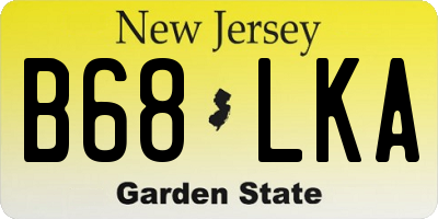 NJ license plate B68LKA