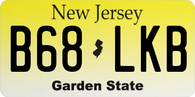 NJ license plate B68LKB