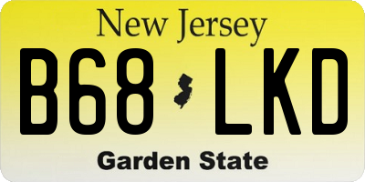 NJ license plate B68LKD