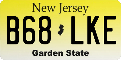 NJ license plate B68LKE
