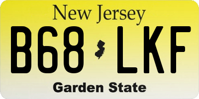 NJ license plate B68LKF