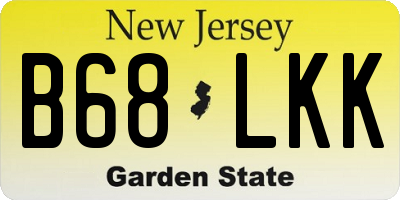 NJ license plate B68LKK