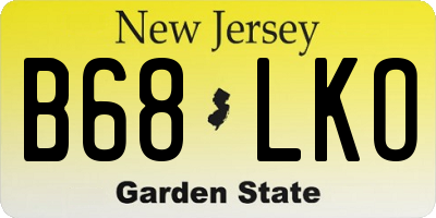 NJ license plate B68LKO