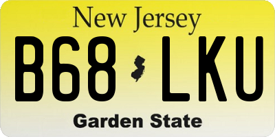 NJ license plate B68LKU