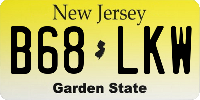 NJ license plate B68LKW