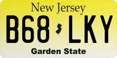 NJ license plate B68LKY
