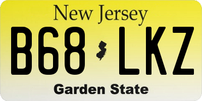 NJ license plate B68LKZ
