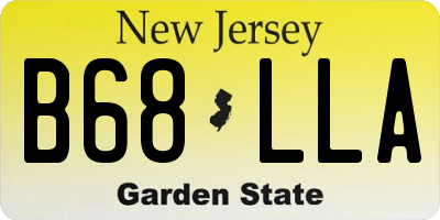 NJ license plate B68LLA