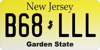 NJ license plate B68LLL