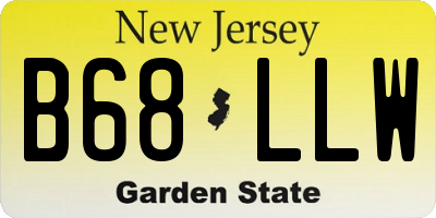 NJ license plate B68LLW