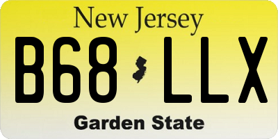 NJ license plate B68LLX