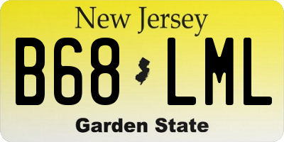 NJ license plate B68LML