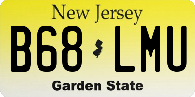 NJ license plate B68LMU
