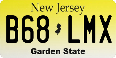 NJ license plate B68LMX