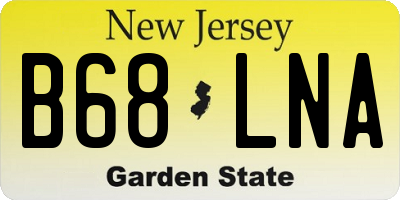 NJ license plate B68LNA