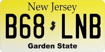 NJ license plate B68LNB