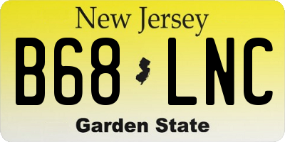 NJ license plate B68LNC