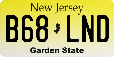 NJ license plate B68LND
