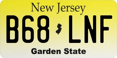 NJ license plate B68LNF