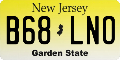NJ license plate B68LNO