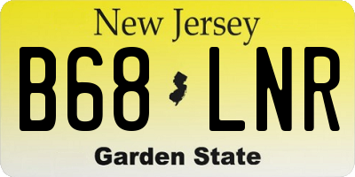 NJ license plate B68LNR