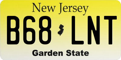 NJ license plate B68LNT