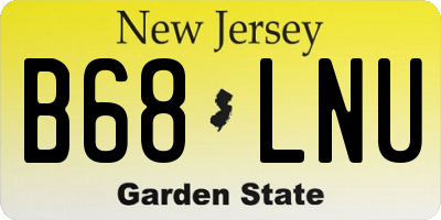 NJ license plate B68LNU