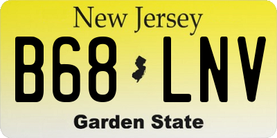 NJ license plate B68LNV