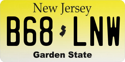 NJ license plate B68LNW