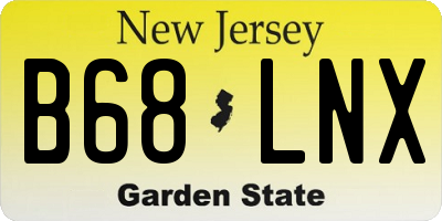 NJ license plate B68LNX
