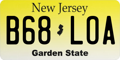 NJ license plate B68LOA