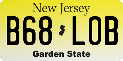 NJ license plate B68LOB
