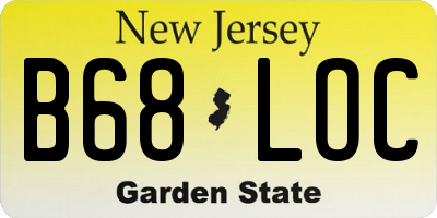 NJ license plate B68LOC