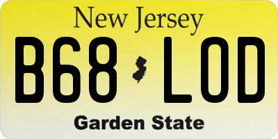 NJ license plate B68LOD