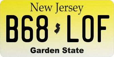 NJ license plate B68LOF