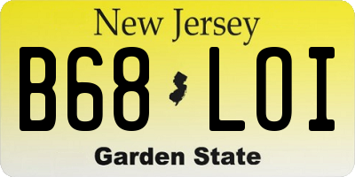 NJ license plate B68LOI