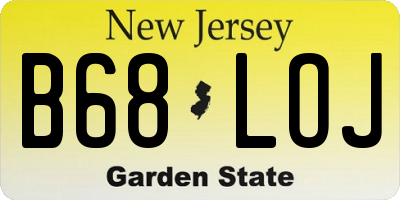 NJ license plate B68LOJ