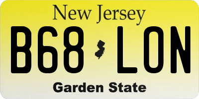 NJ license plate B68LON