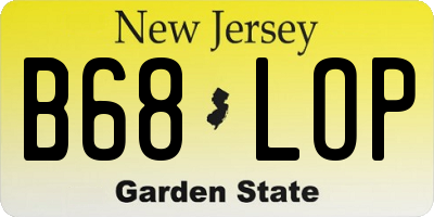 NJ license plate B68LOP